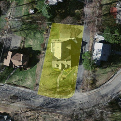 93 Cabot St, Newton MA  02458-2528 aerial view