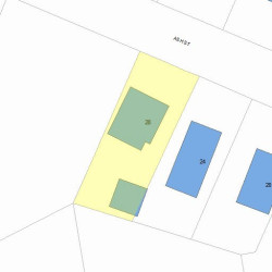 28 Ash St, Newton MA  02466-1819 plot plan