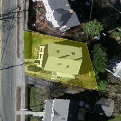 566 Centre St, Newton MA  02458-2325 aerial view