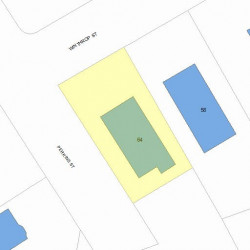 64 Perkins St, Newton MA  02465-2341 plot plan