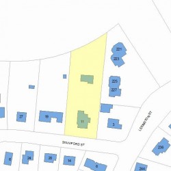 11 Staniford St, Newton MA  02466-1209 plot plan