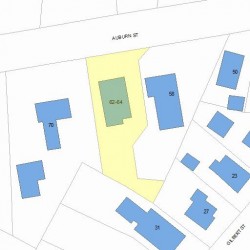 64 Auburn St, Newton MA  02466-2502 plot plan