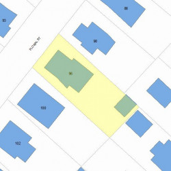96 Floral St, Newton MA 02461-1523 plot plan